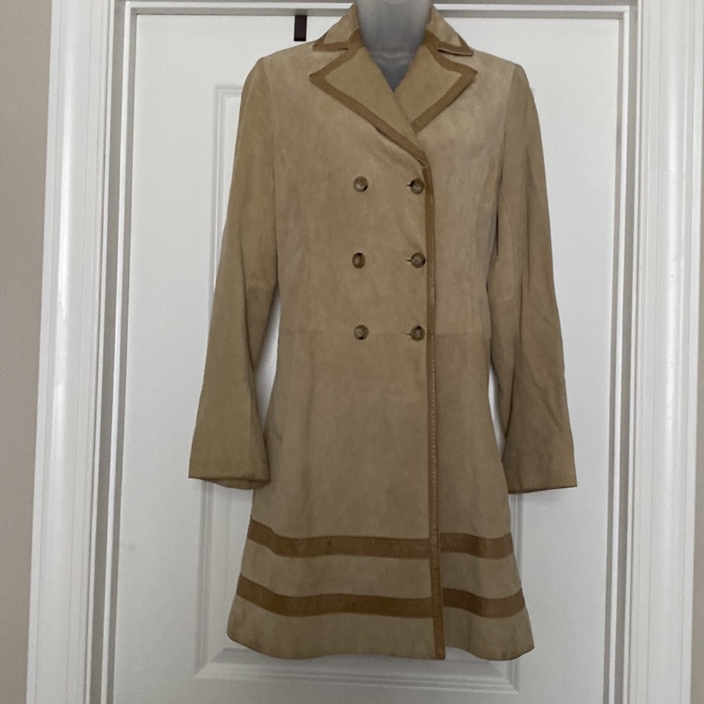 Banana republic vintage suede and leather coat